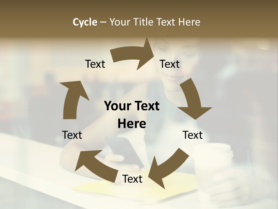 Coffee Texting Phone PowerPoint Template
