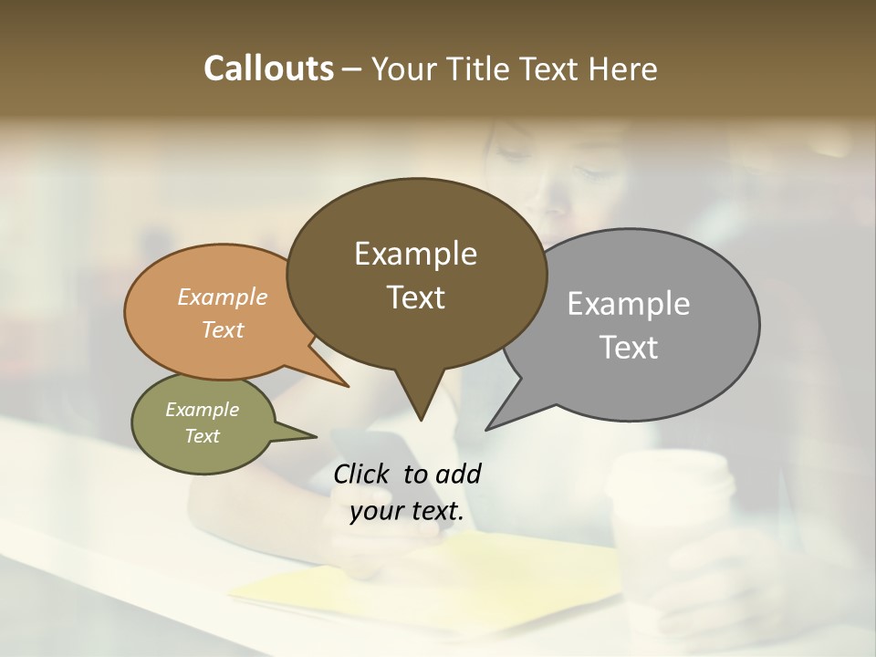 Coffee Texting Phone PowerPoint Template