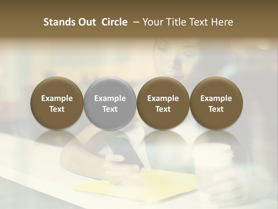 Coffee Texting Phone PowerPoint Template