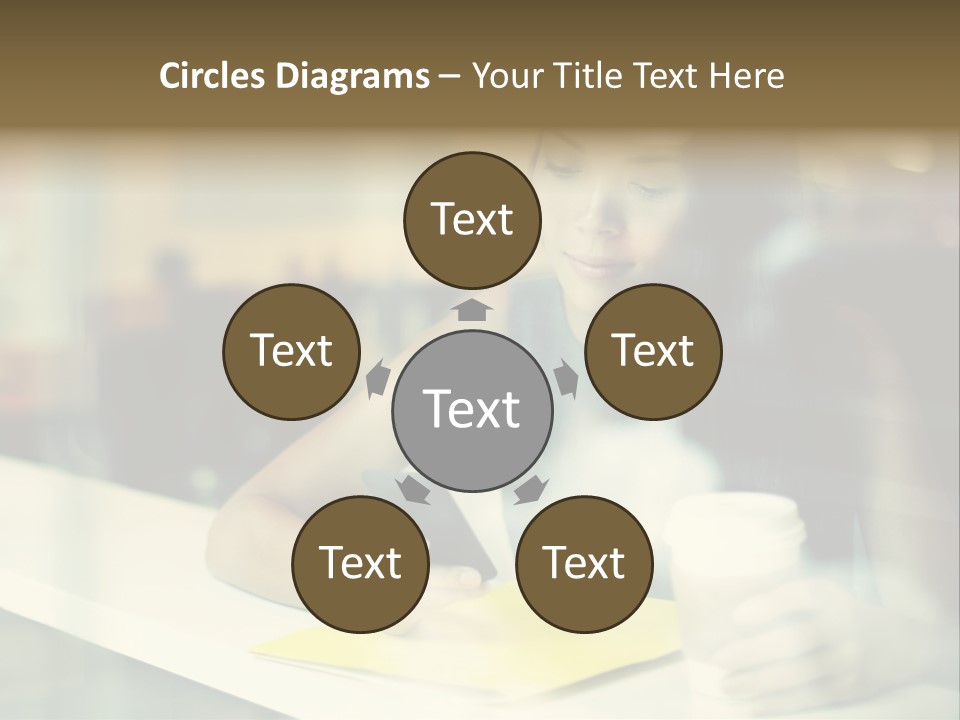 Coffee Texting Phone PowerPoint Template