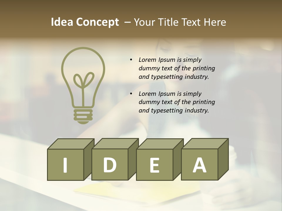 Coffee Texting Phone PowerPoint Template