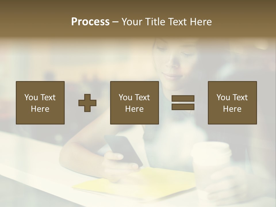 Coffee Texting Phone PowerPoint Template