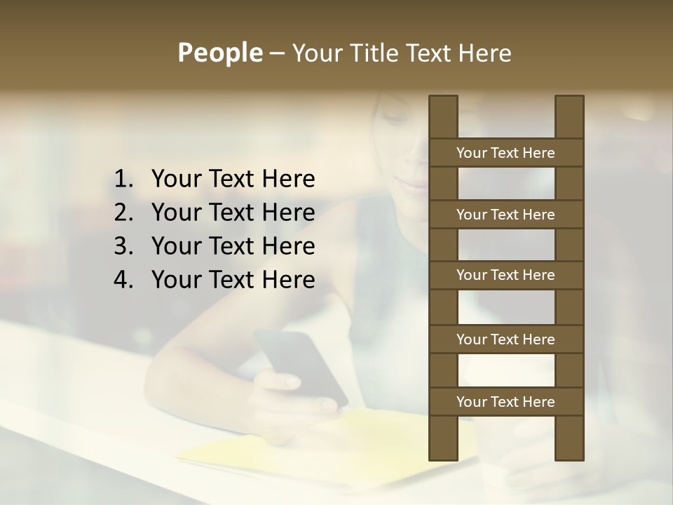 Coffee Texting Phone PowerPoint Template