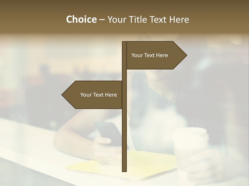 Coffee Texting Phone PowerPoint Template