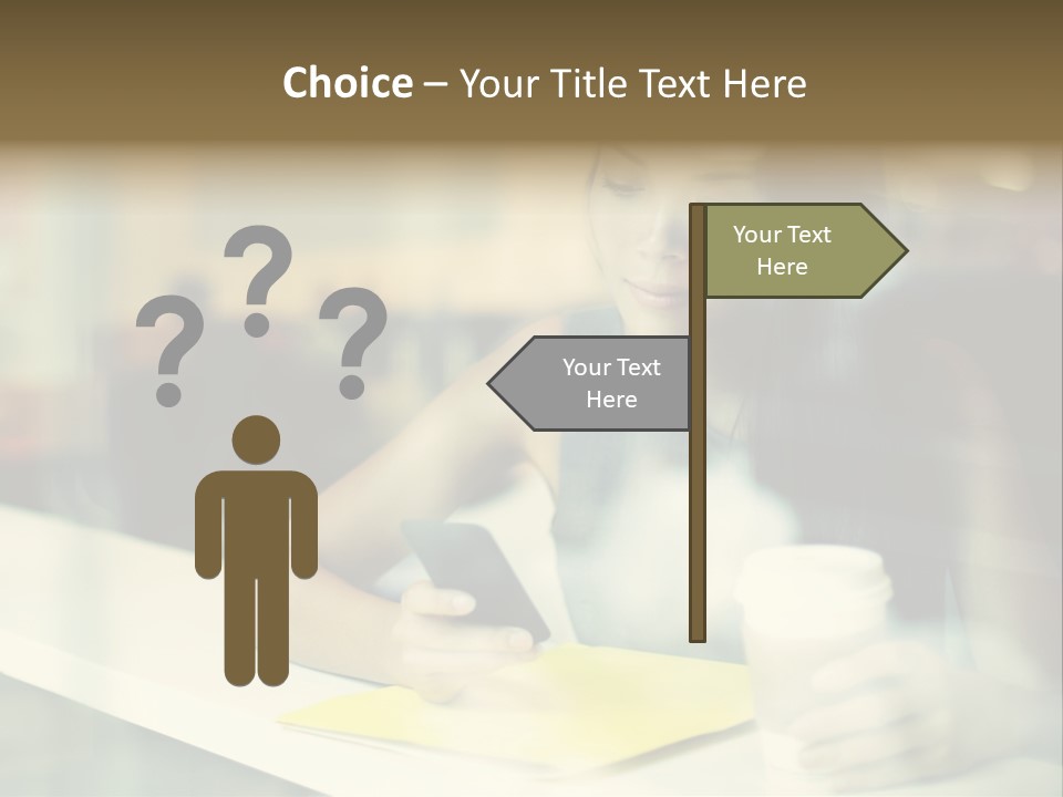 Coffee Texting Phone PowerPoint Template