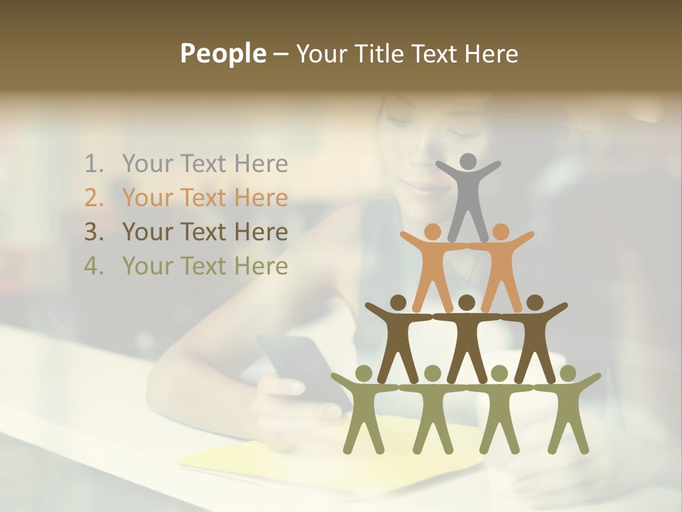 Coffee Texting Phone PowerPoint Template