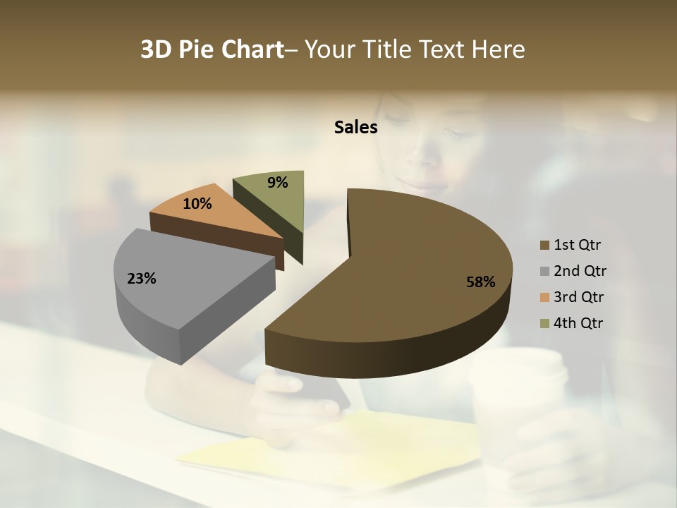 Coffee Texting Phone PowerPoint Template