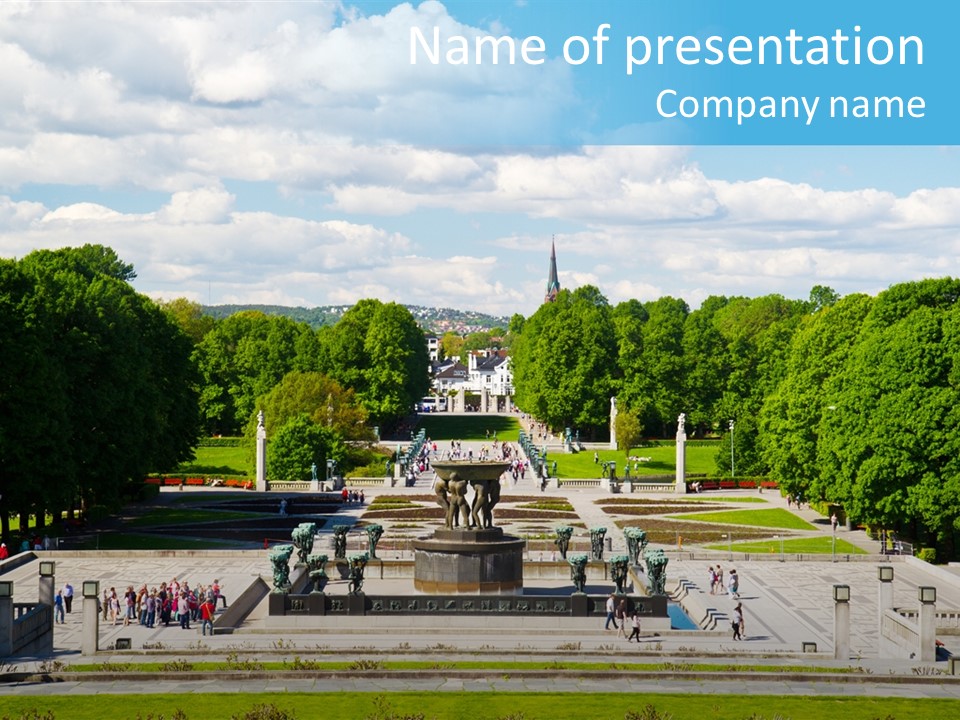 Monument Frognerpark Tourism PowerPoint Template