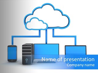 File Cloud Storage Network PowerPoint Template