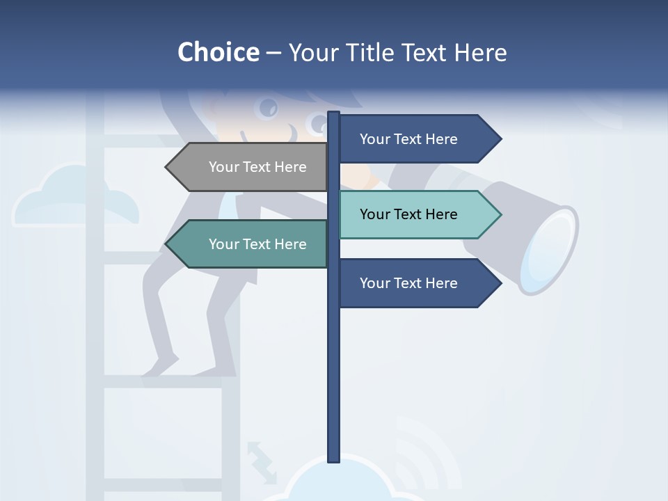 Stair Cooperation Planning PowerPoint Template