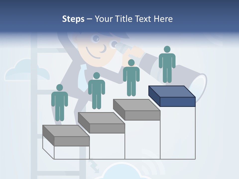 Stair Cooperation Planning PowerPoint Template