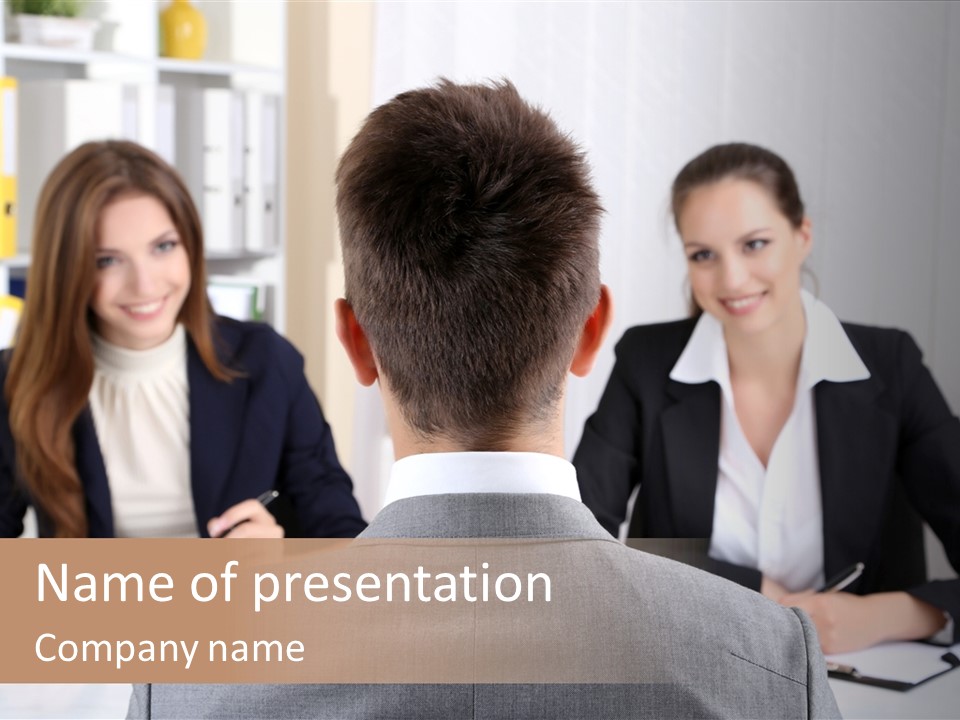 Position Desk Human PowerPoint Template