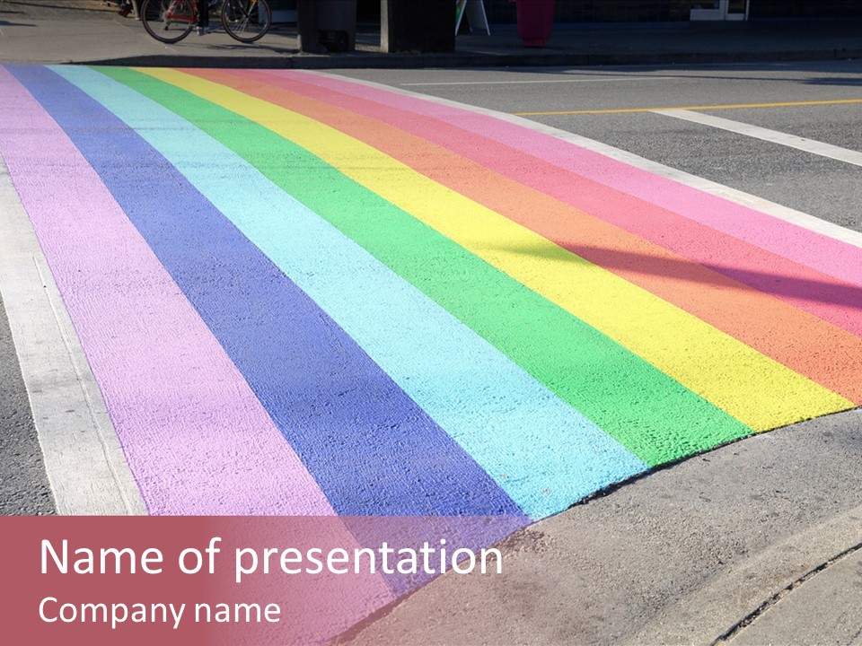 Crosswalk Variation Pride PowerPoint Template