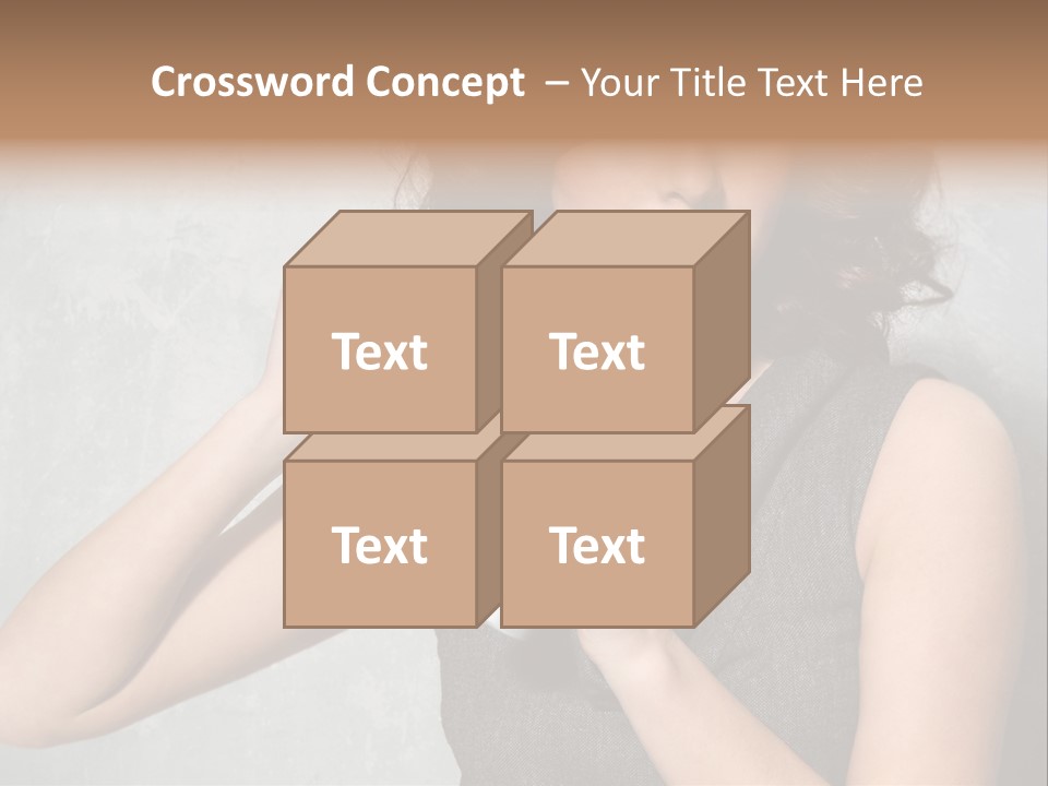 Female Brunette Spray PowerPoint Template