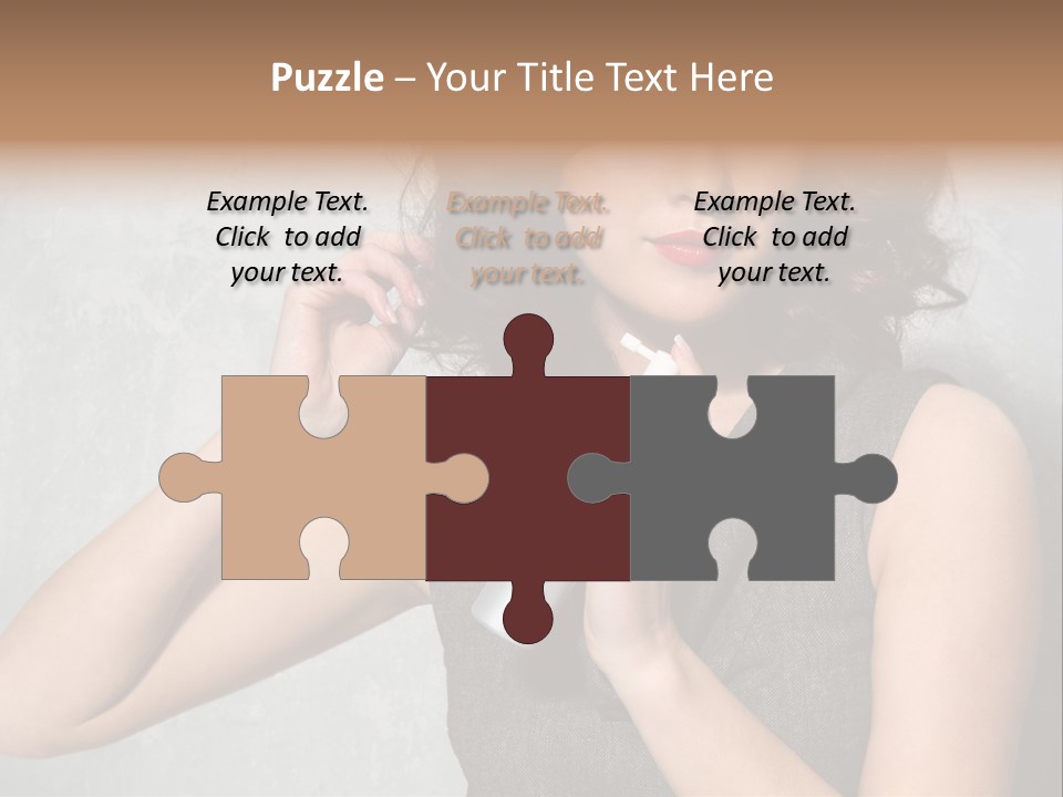 Female Brunette Spray PowerPoint Template