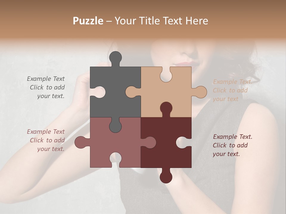 Female Brunette Spray PowerPoint Template