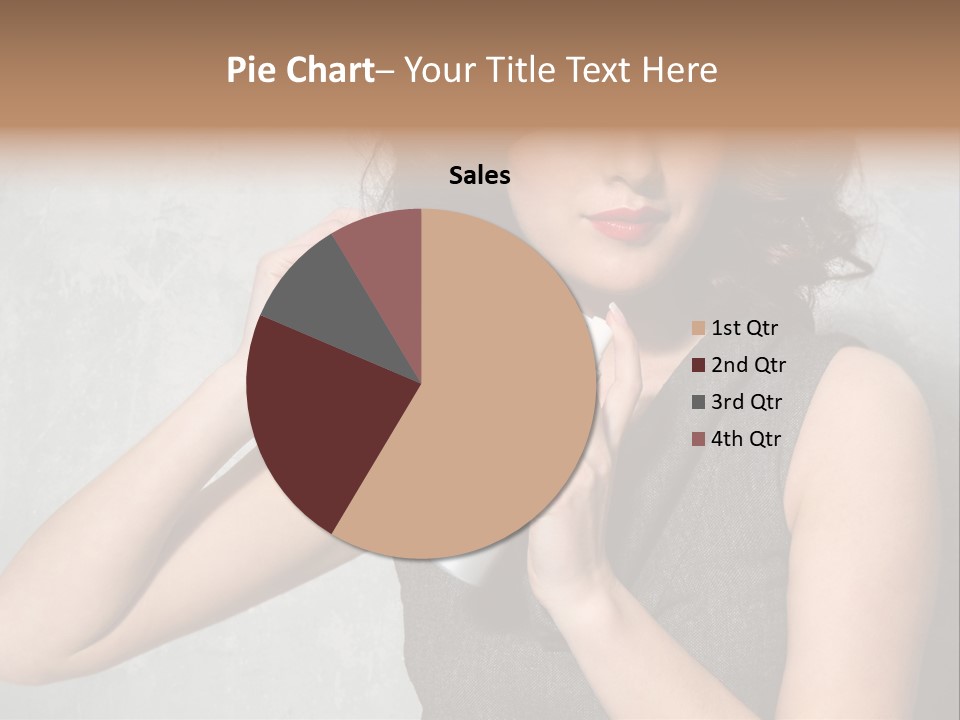 Female Brunette Spray PowerPoint Template