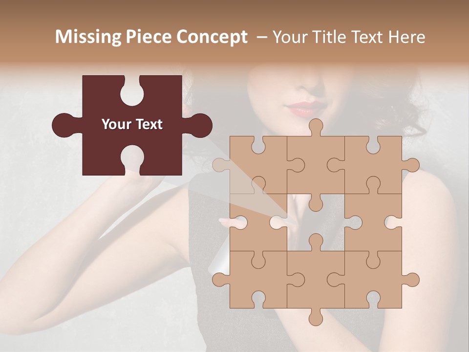 Female Brunette Spray PowerPoint Template