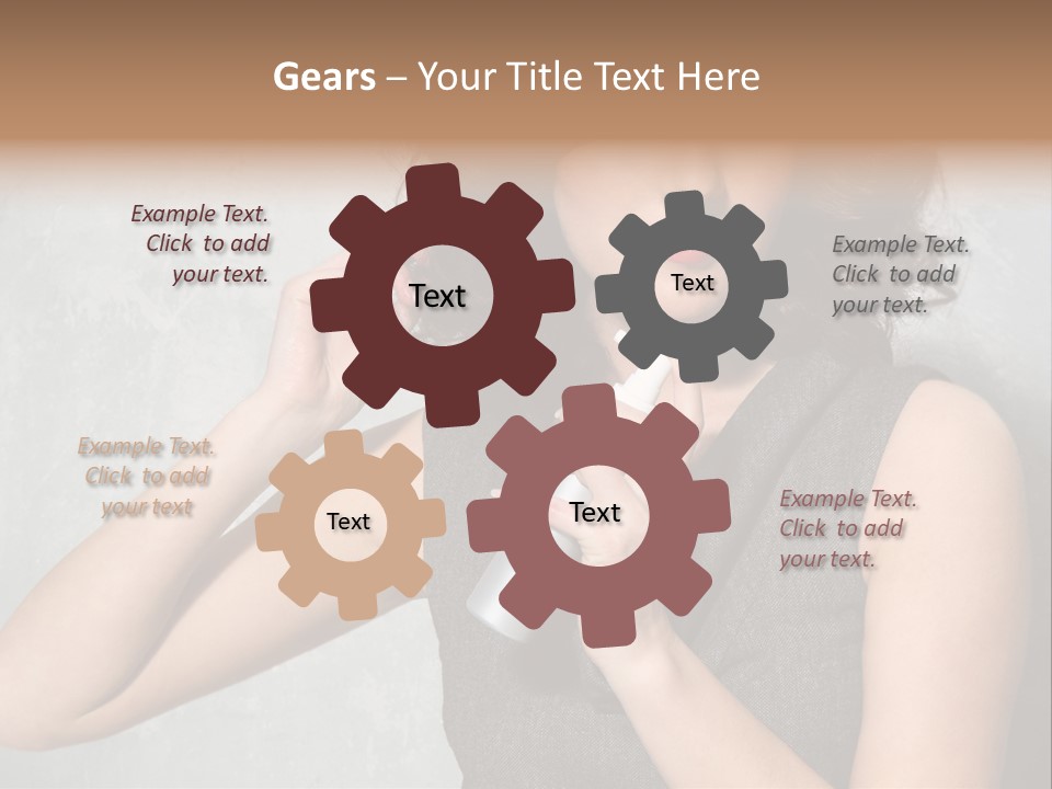 Female Brunette Spray PowerPoint Template