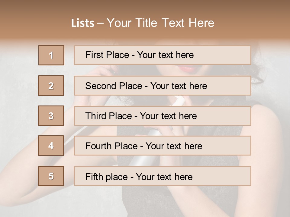 Female Brunette Spray PowerPoint Template