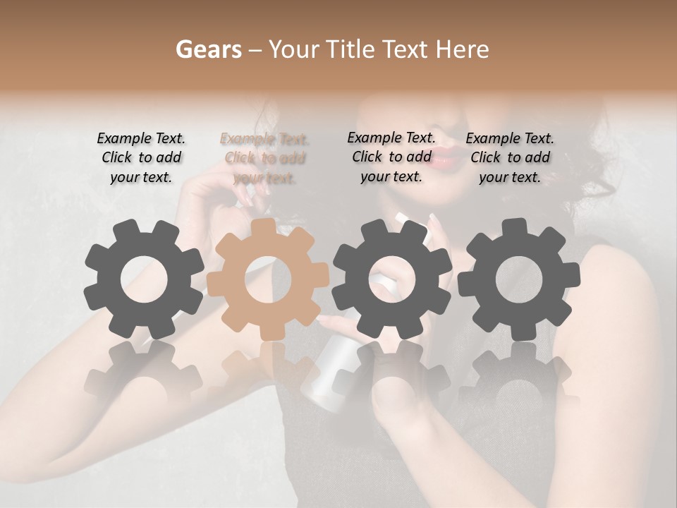 Female Brunette Spray PowerPoint Template