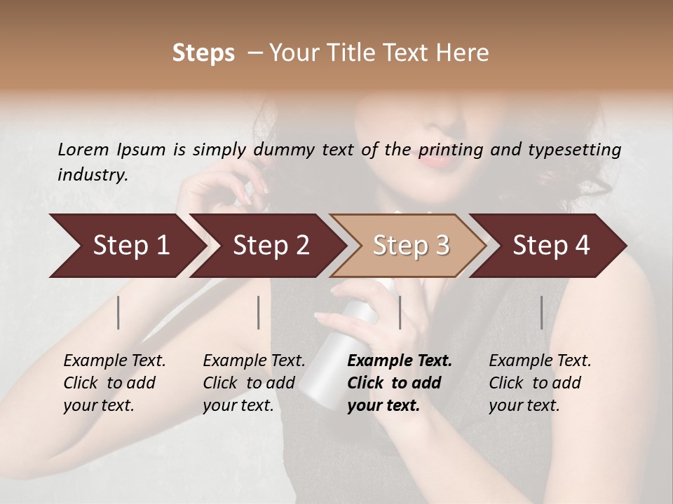 Female Brunette Spray PowerPoint Template