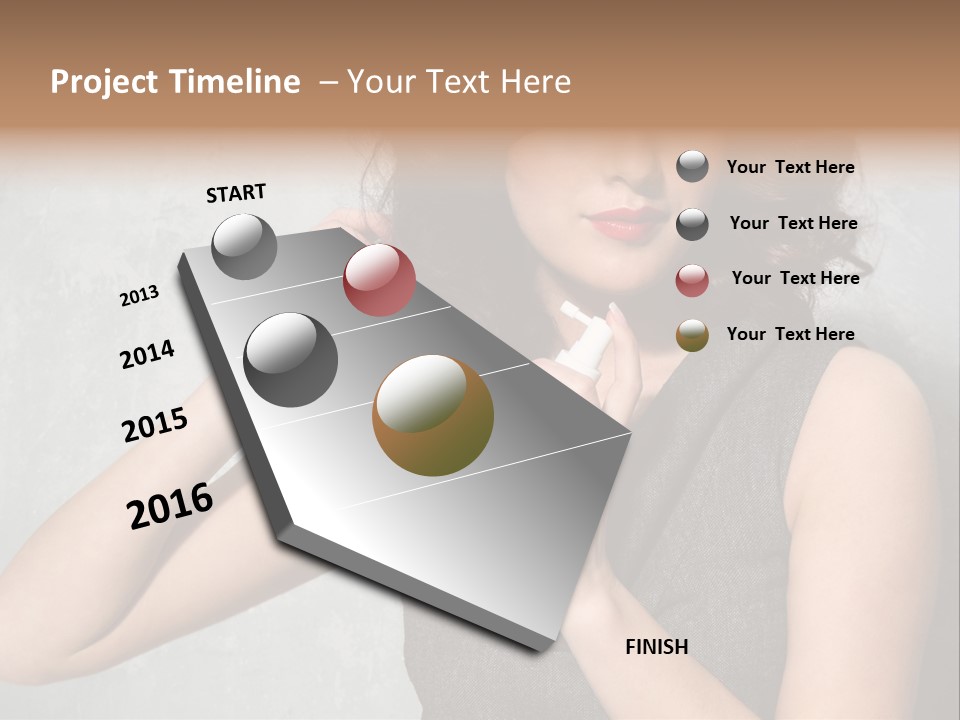 Female Brunette Spray PowerPoint Template