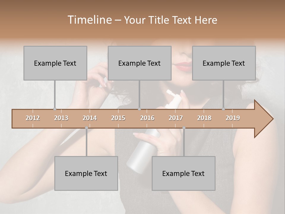 Female Brunette Spray PowerPoint Template