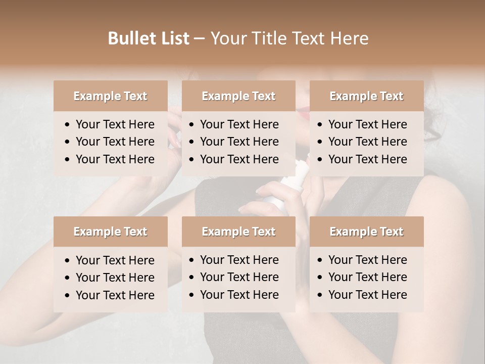 Female Brunette Spray PowerPoint Template