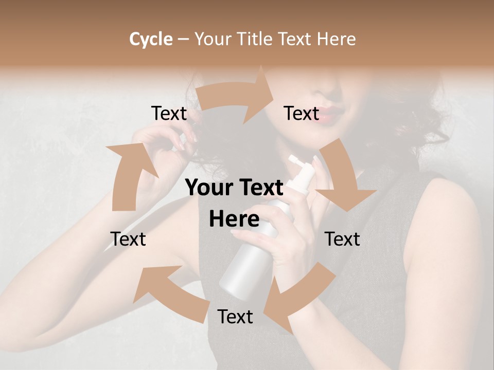 Female Brunette Spray PowerPoint Template