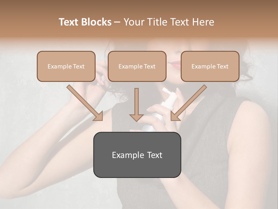 Female Brunette Spray PowerPoint Template