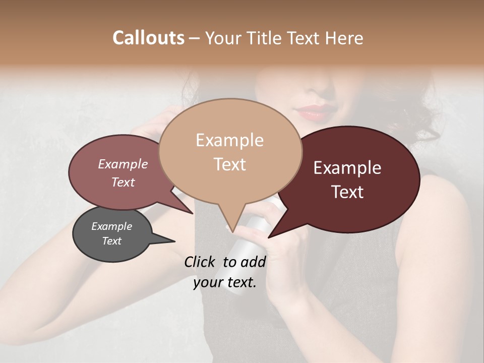 Female Brunette Spray PowerPoint Template