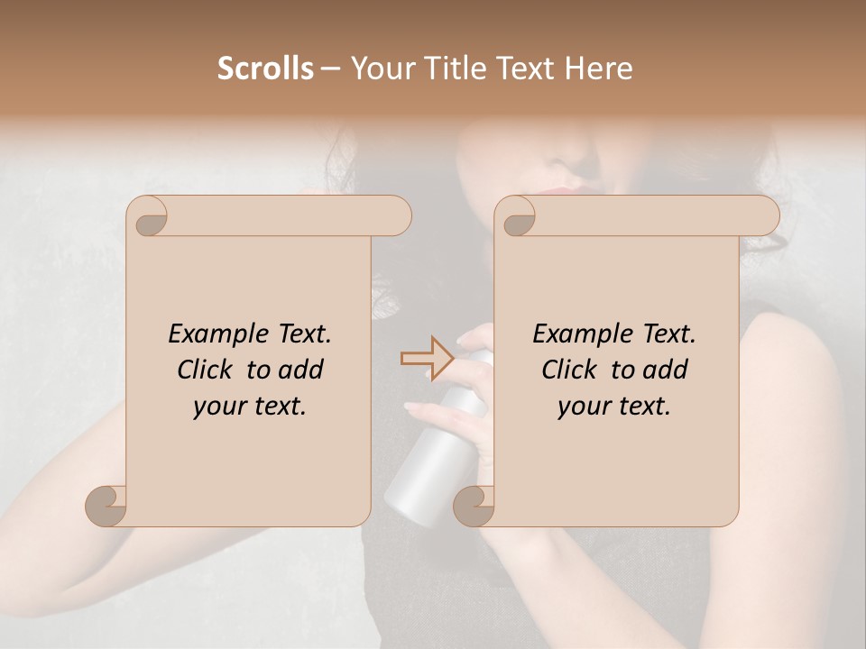 Female Brunette Spray PowerPoint Template