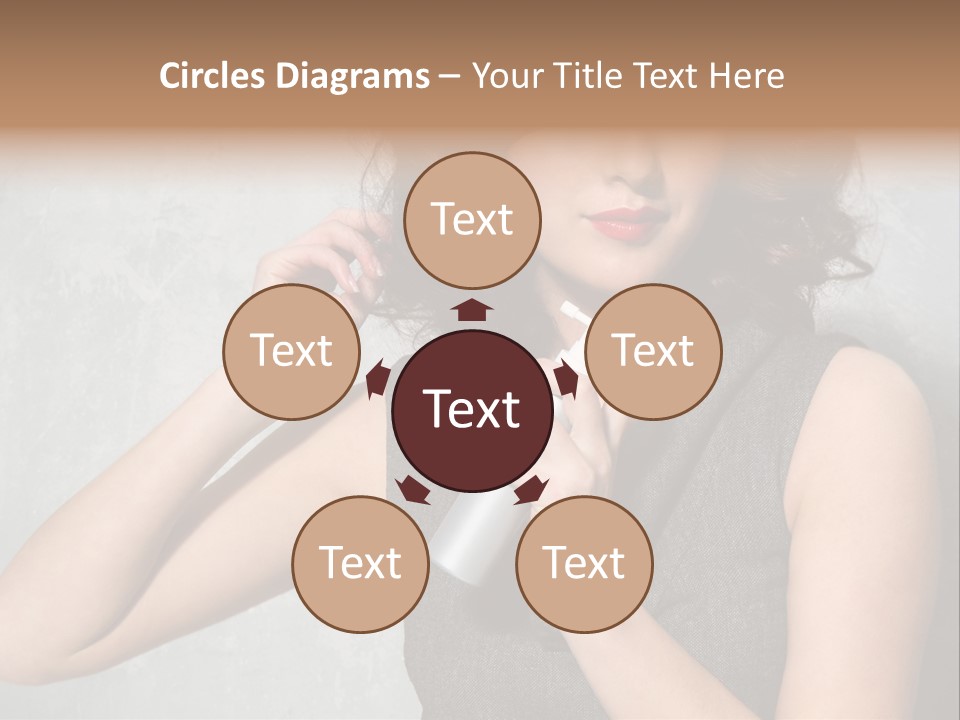 Female Brunette Spray PowerPoint Template