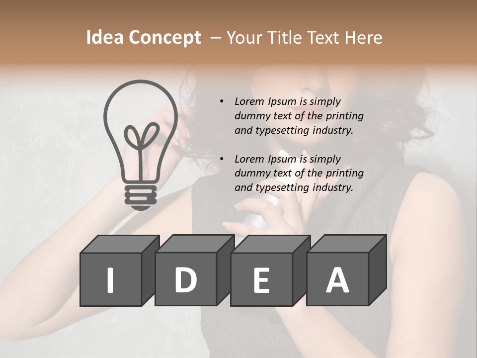 Female Brunette Spray PowerPoint Template