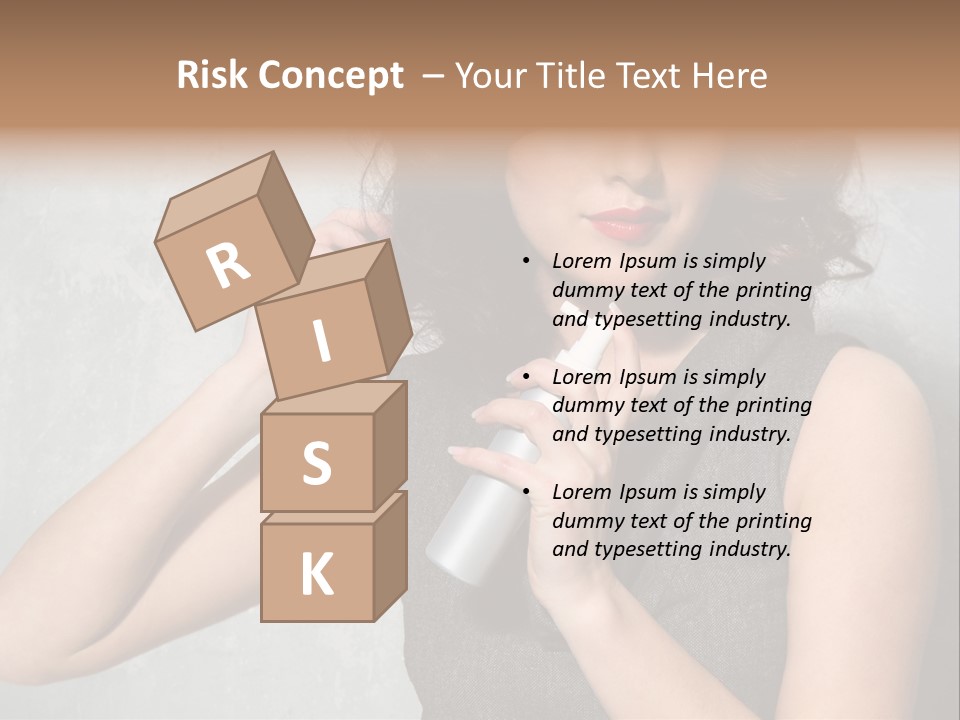 Female Brunette Spray PowerPoint Template