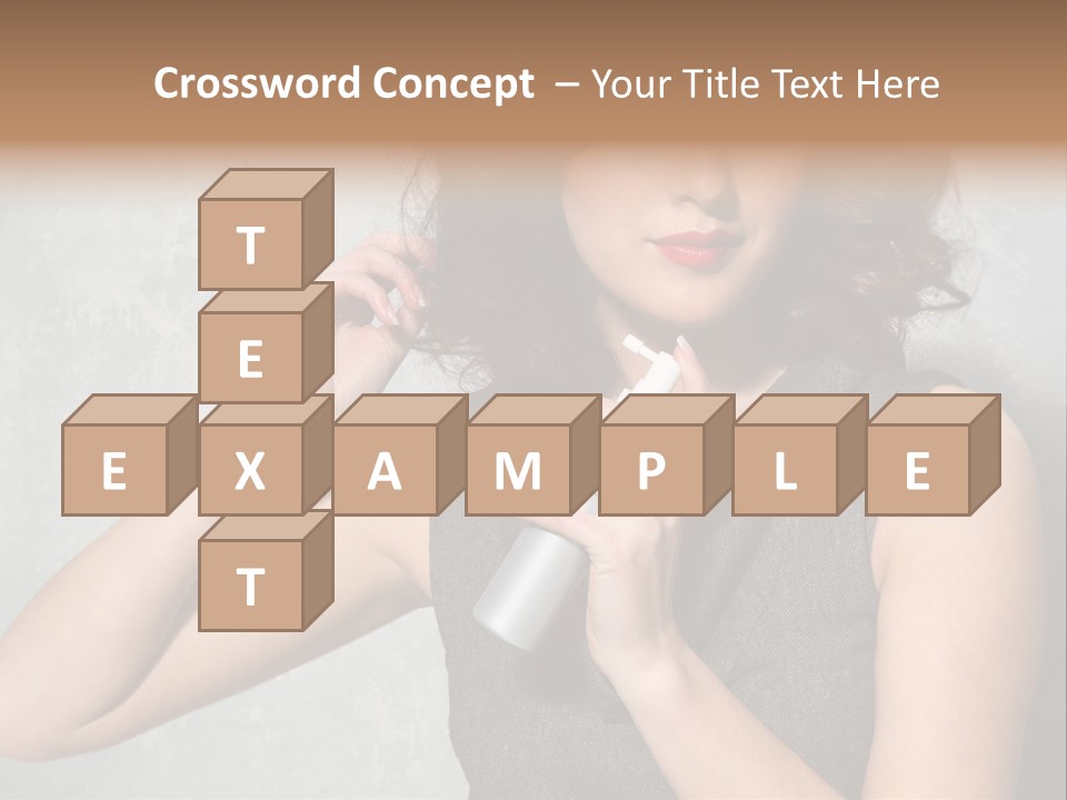 Female Brunette Spray PowerPoint Template