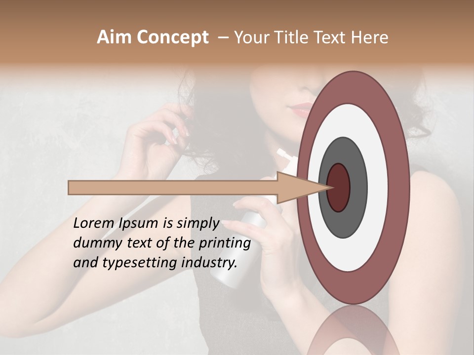 Female Brunette Spray PowerPoint Template