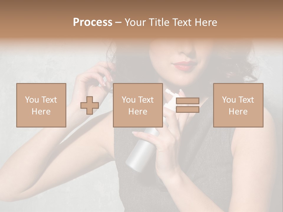 Female Brunette Spray PowerPoint Template