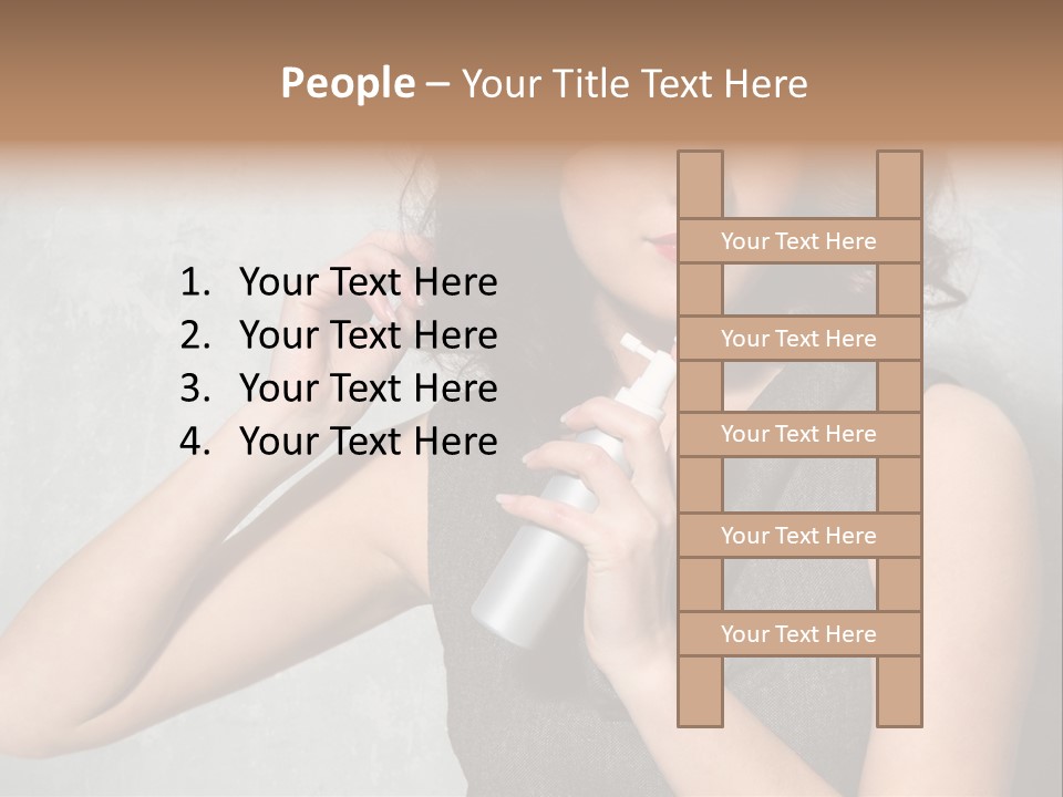 Female Brunette Spray PowerPoint Template