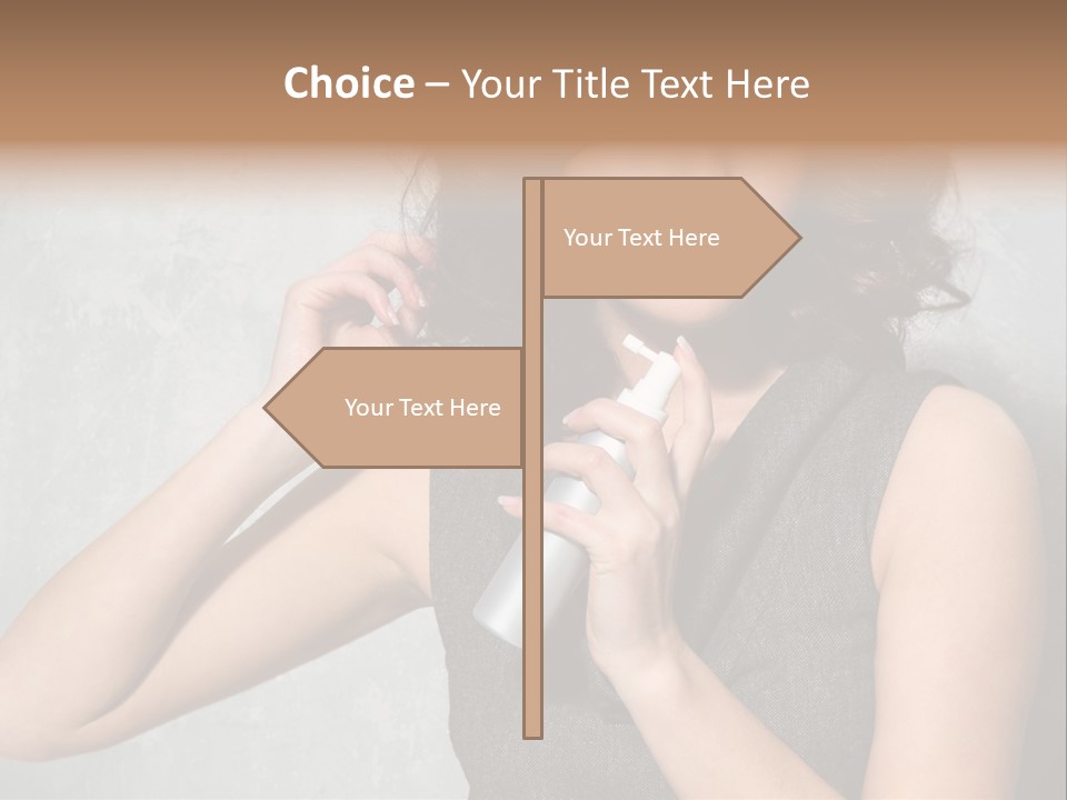 Female Brunette Spray PowerPoint Template