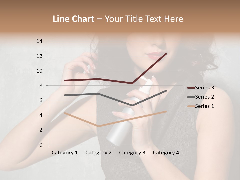 Female Brunette Spray PowerPoint Template