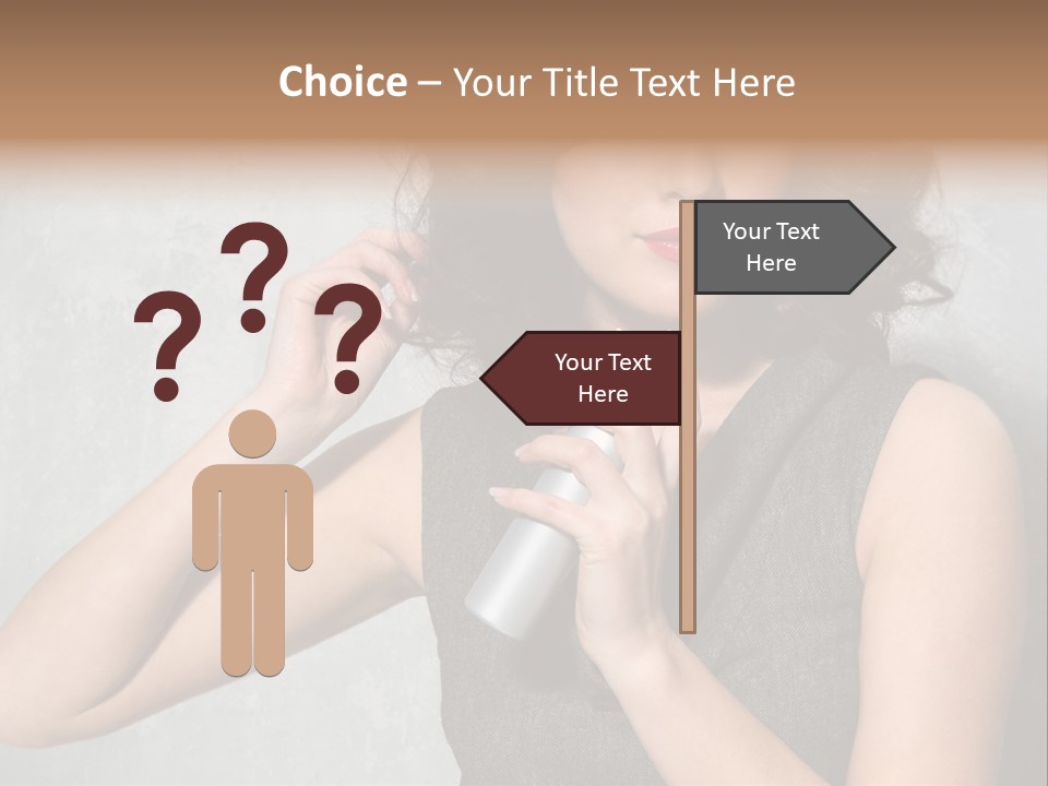 Female Brunette Spray PowerPoint Template