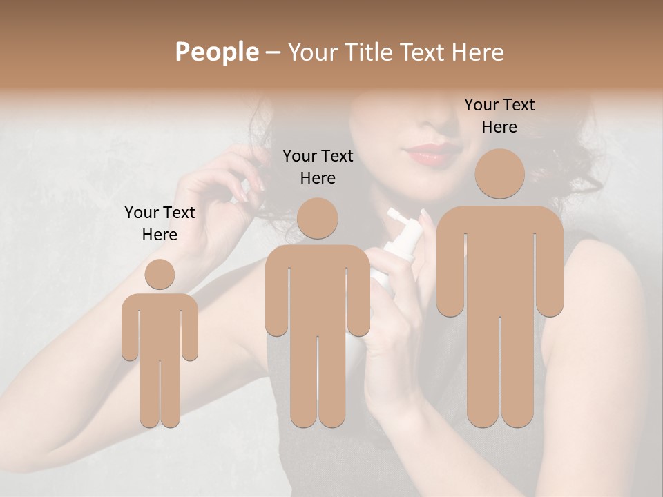 Female Brunette Spray PowerPoint Template