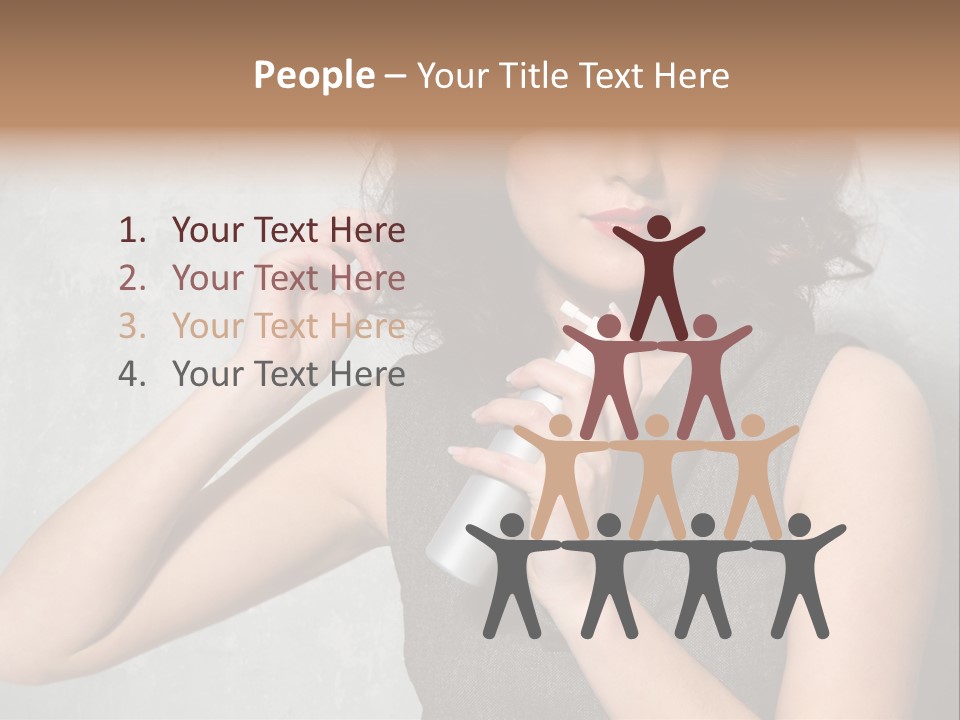 Female Brunette Spray PowerPoint Template