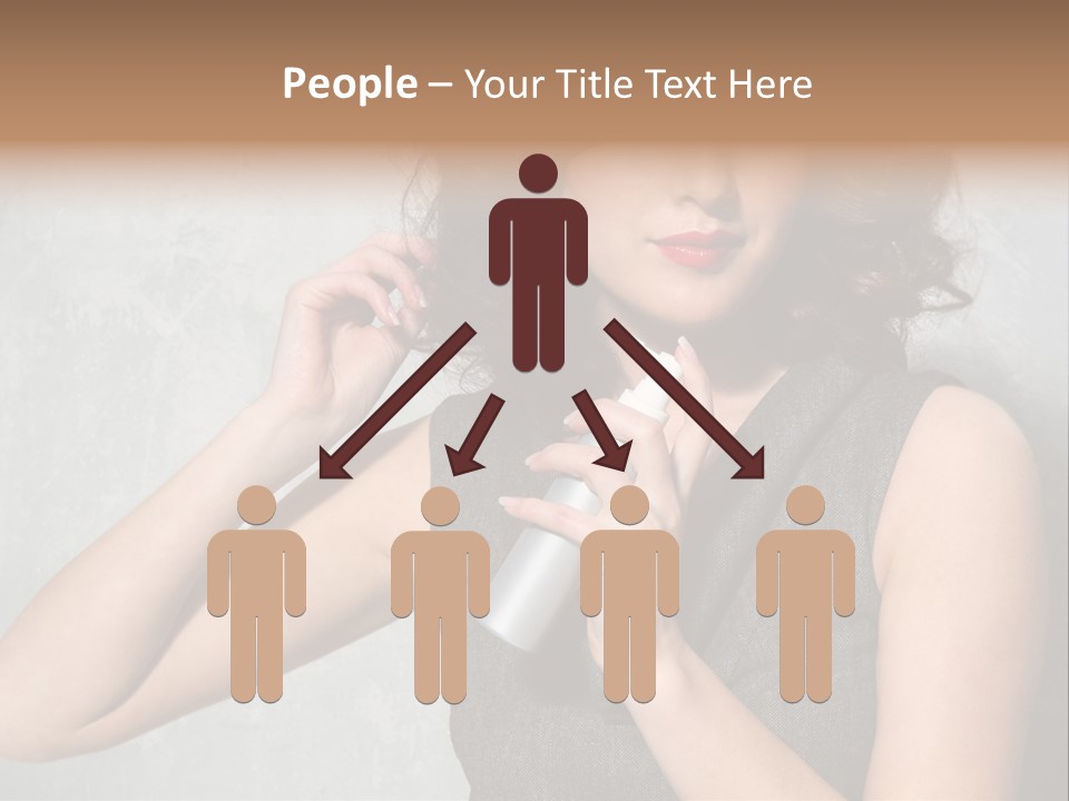 Female Brunette Spray PowerPoint Template