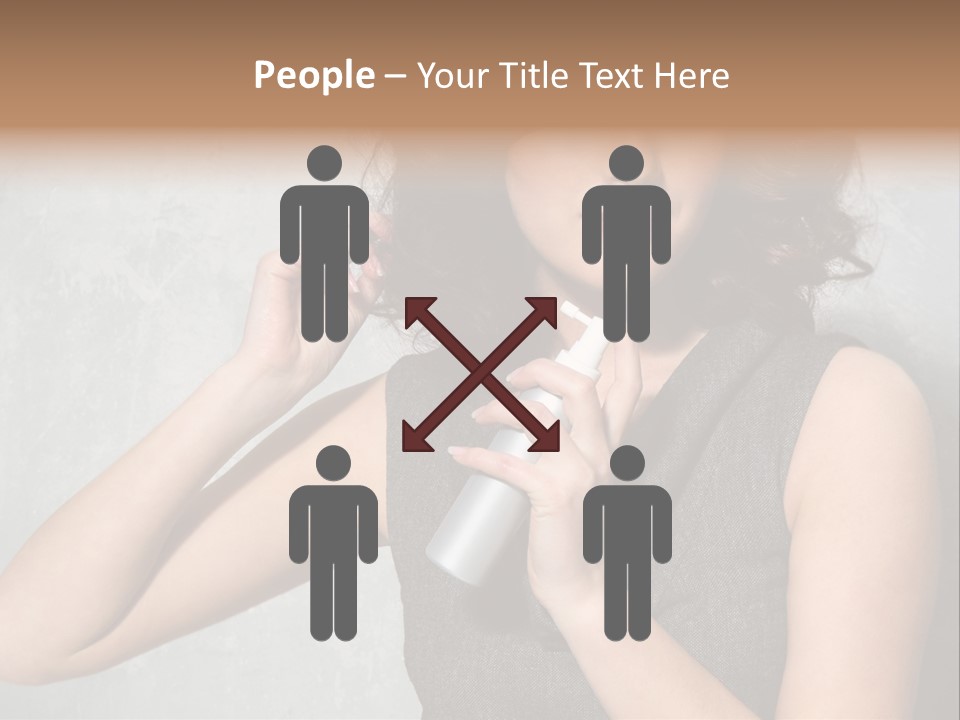 Female Brunette Spray PowerPoint Template