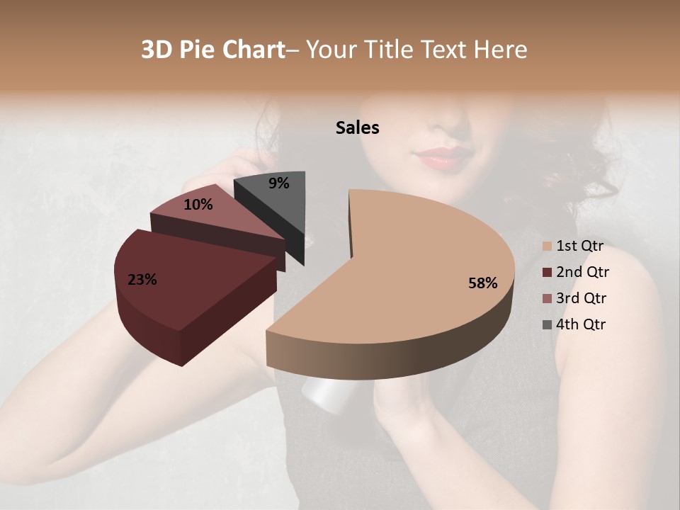 Female Brunette Spray PowerPoint Template