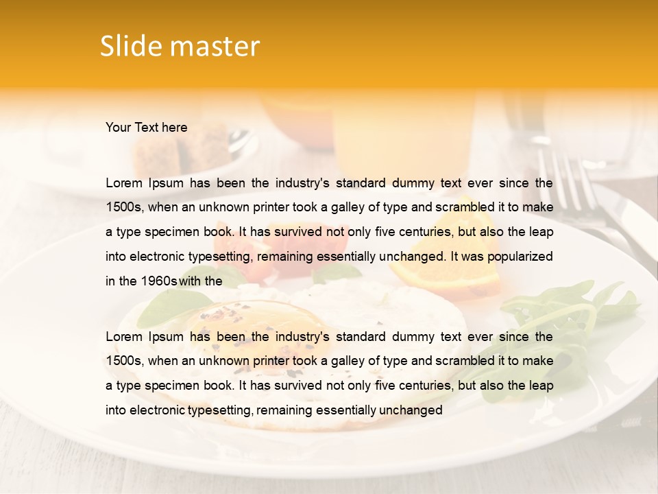 Orange Table Fried PowerPoint Template