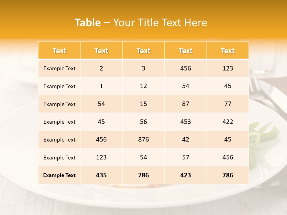 Orange Table Fried PowerPoint Template